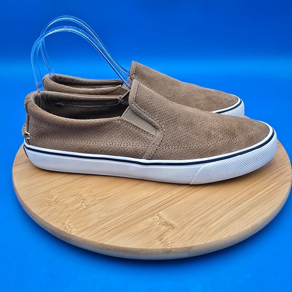 Sperry Mens Striper II  Twin Gore Suede Loafer Deck Boat Shoes Brown Size 9 EUC - Picture 1 of 9